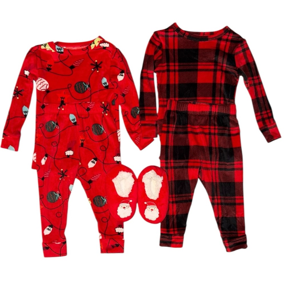 6PC Christmas Pajama Set(s) with Santa Slippers